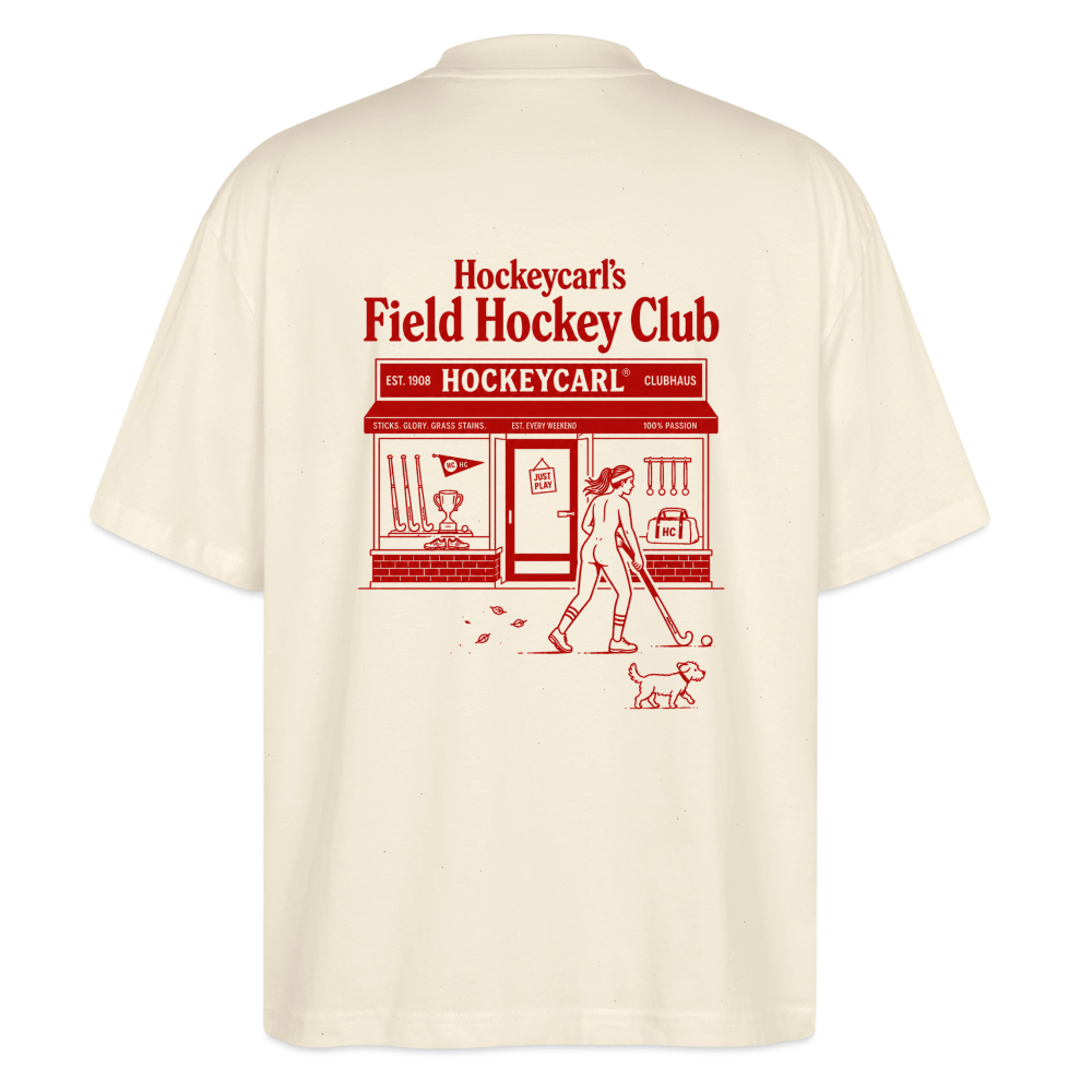 Hockeycarl Field Hockey Club Oversized T-Shirt – Vintage Backprint - Natur