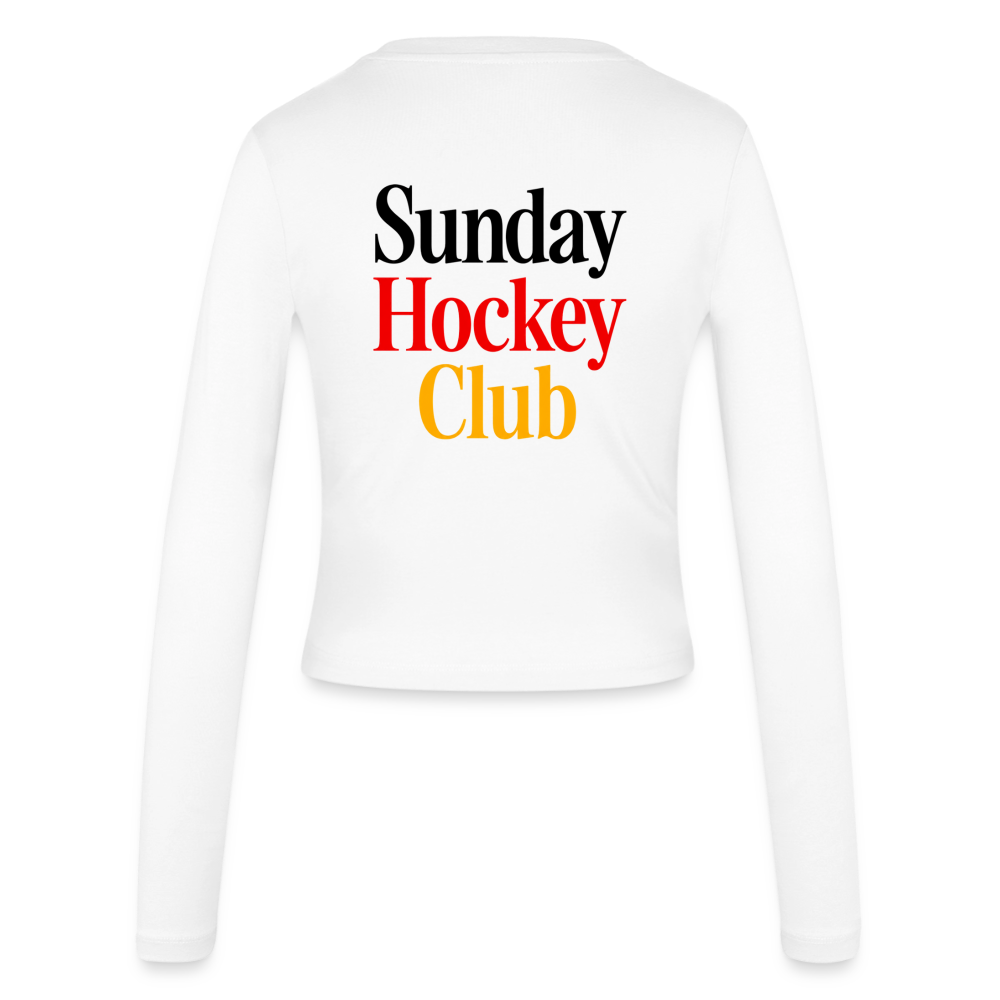 Sunday Hockey Club Frauen Slim Fit Langarmshirt – Cropped Style - Weiß