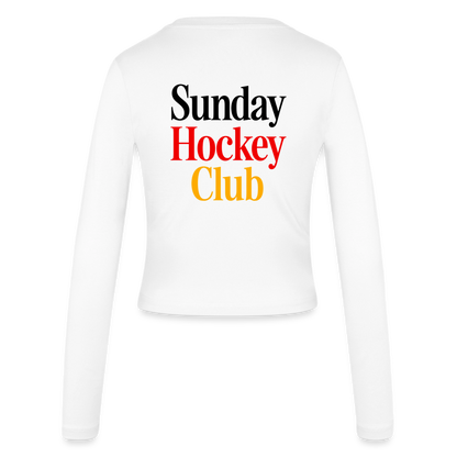 Sunday Hockey Club Frauen Slim Fit Langarmshirt – Cropped Style - Weiß