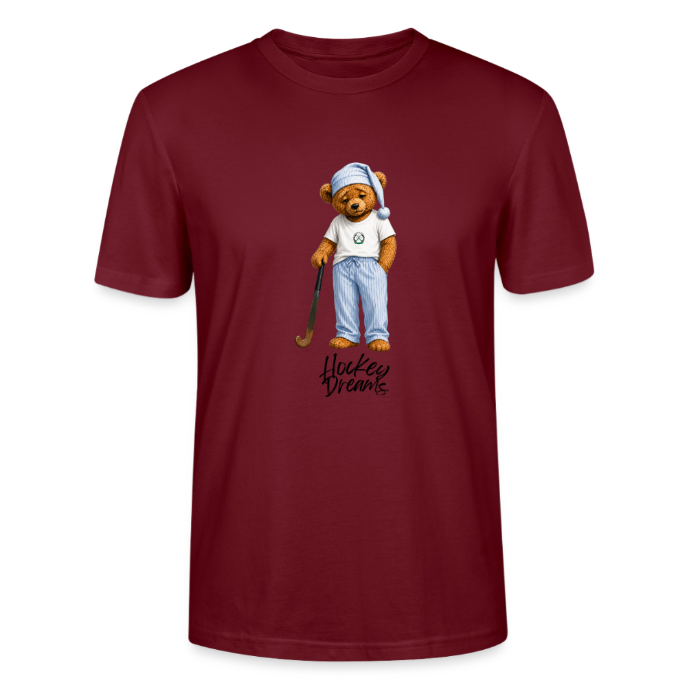 "Hockey Dreams" T-Shirt – Offizielles Schlafshirt - Burgunderrot