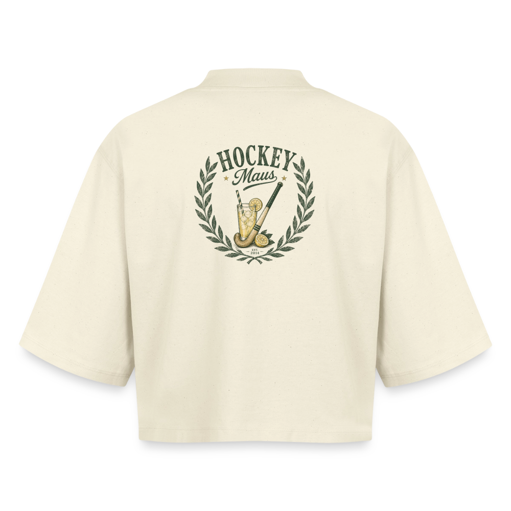 Hockey Maus Boxy Damen T-Shirt – Cropped Fit - Natur