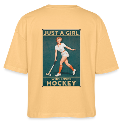 "Just a Girl Who Loves Hockey" T-Shirt – Damen Boxy Fit - Mispel