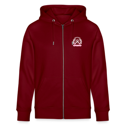 "Hockey is my only Drug" Zip-Hoodie – Unisex Bio-Kapuzenjacke - Burgunderrot