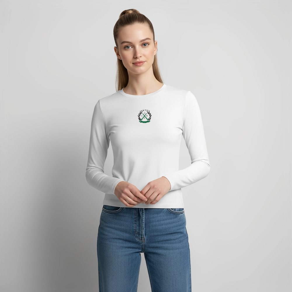 Sunday Hockey Club Frauen Slim Fit Langarmshirt – Cropped Style - Weiß