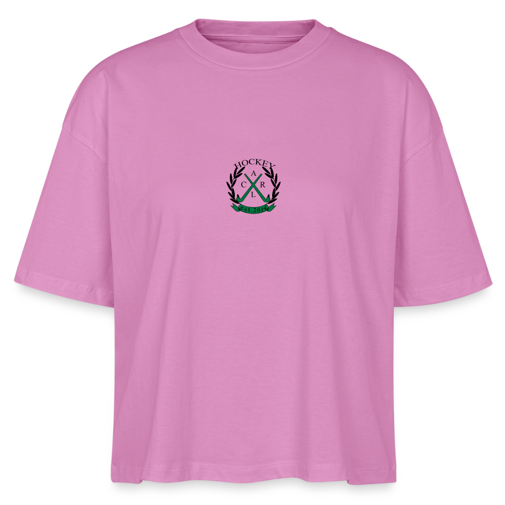 "Just a Girl Who Loves Hockey" T-Shirt – Damen Boxy Fit - Pink