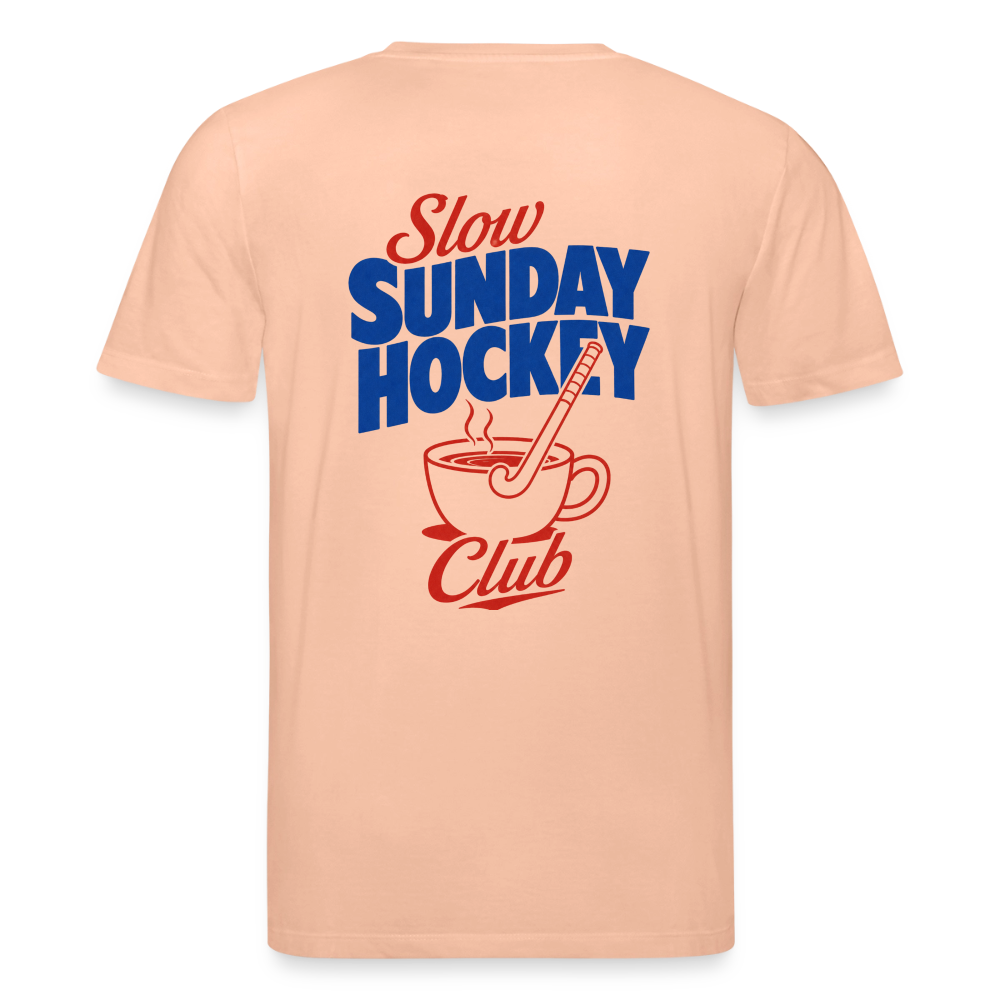 "Slow Sunday Hockey Club" T-Shirt – Unisex Bio-T-Shirt - Pfirsich