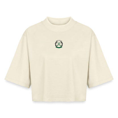 Hockey Maus Boxy Damen T-Shirt – Cropped Fit - Natur