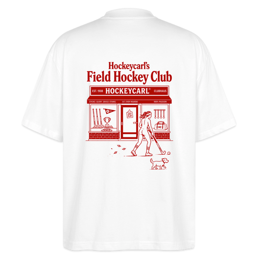 Hockeycarl Field Hockey Club Oversized T-Shirt – Vintage Backprint - Weiß