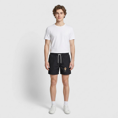 Summer Hockey Bear Badeshorts – Unisex Swim Shorts - Schwarz