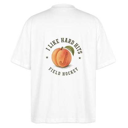 Like Hard Hits Field Hockey Oversized T-Shirt - Weiß