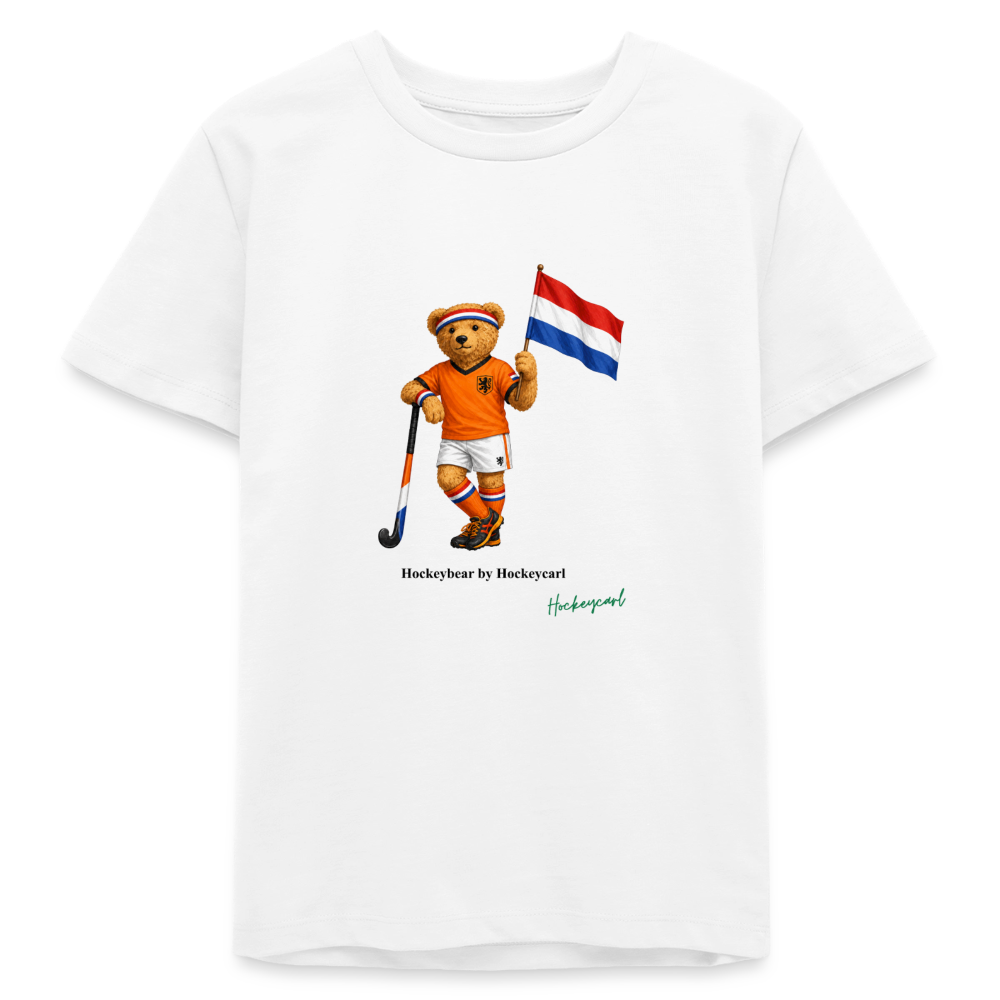 "Hockeybear" Teenager T-Shirt – Niederlande Edition - Weiß