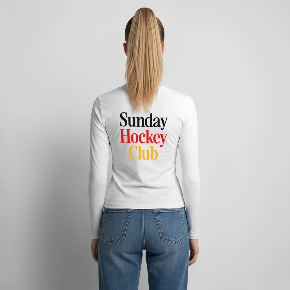 Sunday Hockey Club Frauen Slim Fit Langarmshirt – Cropped Style - Weiß