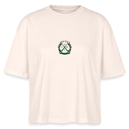 "Just a Girl Who Loves Hockey" T-Shirt – Damen Boxy Fit - Natur