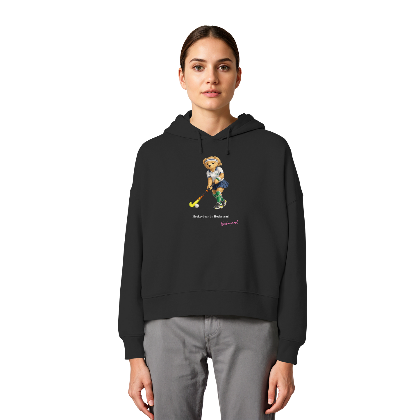 Hockeybear  - Womens Organic Boxcut Hoodie