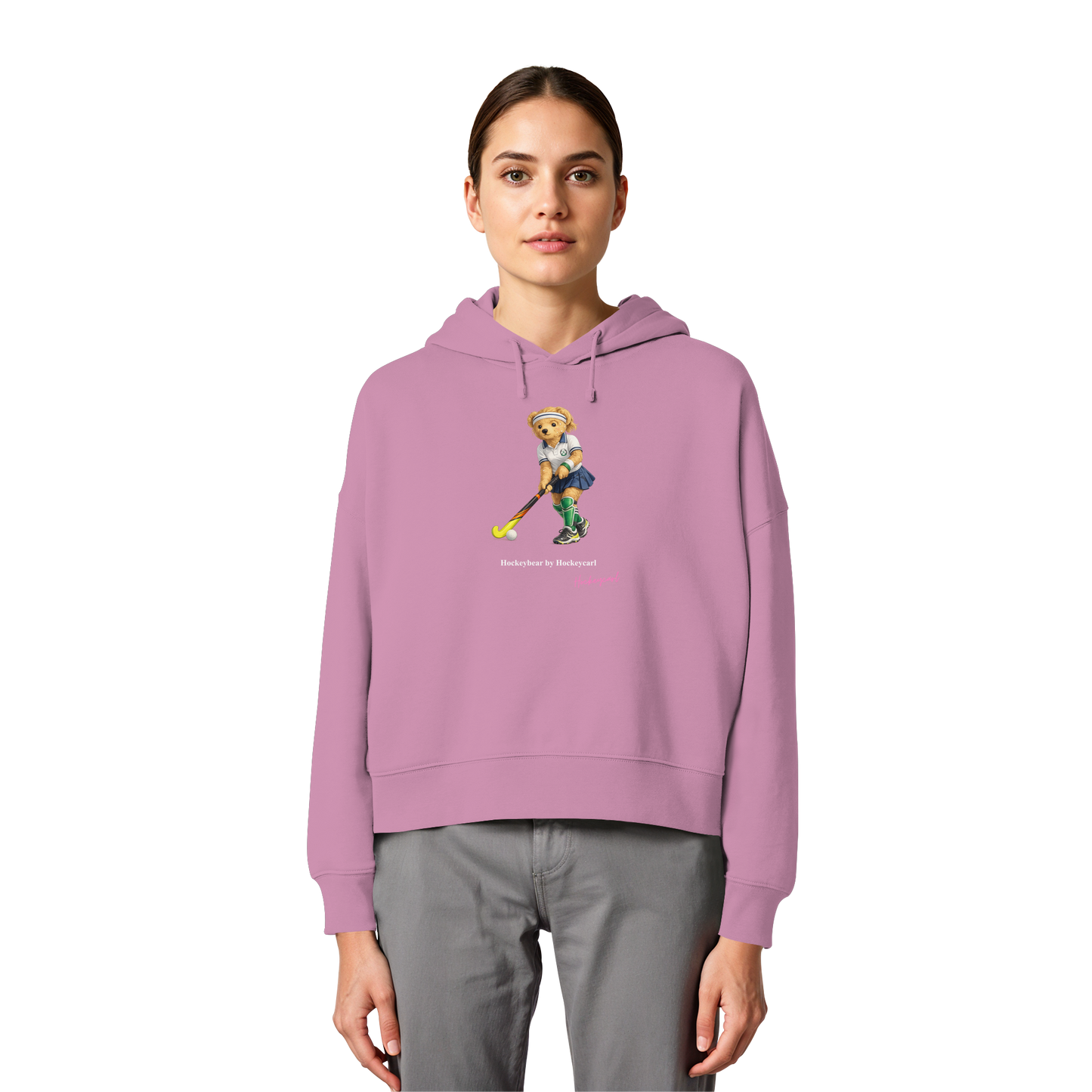 Hockeybear  - Womens Organic Boxcut Hoodie