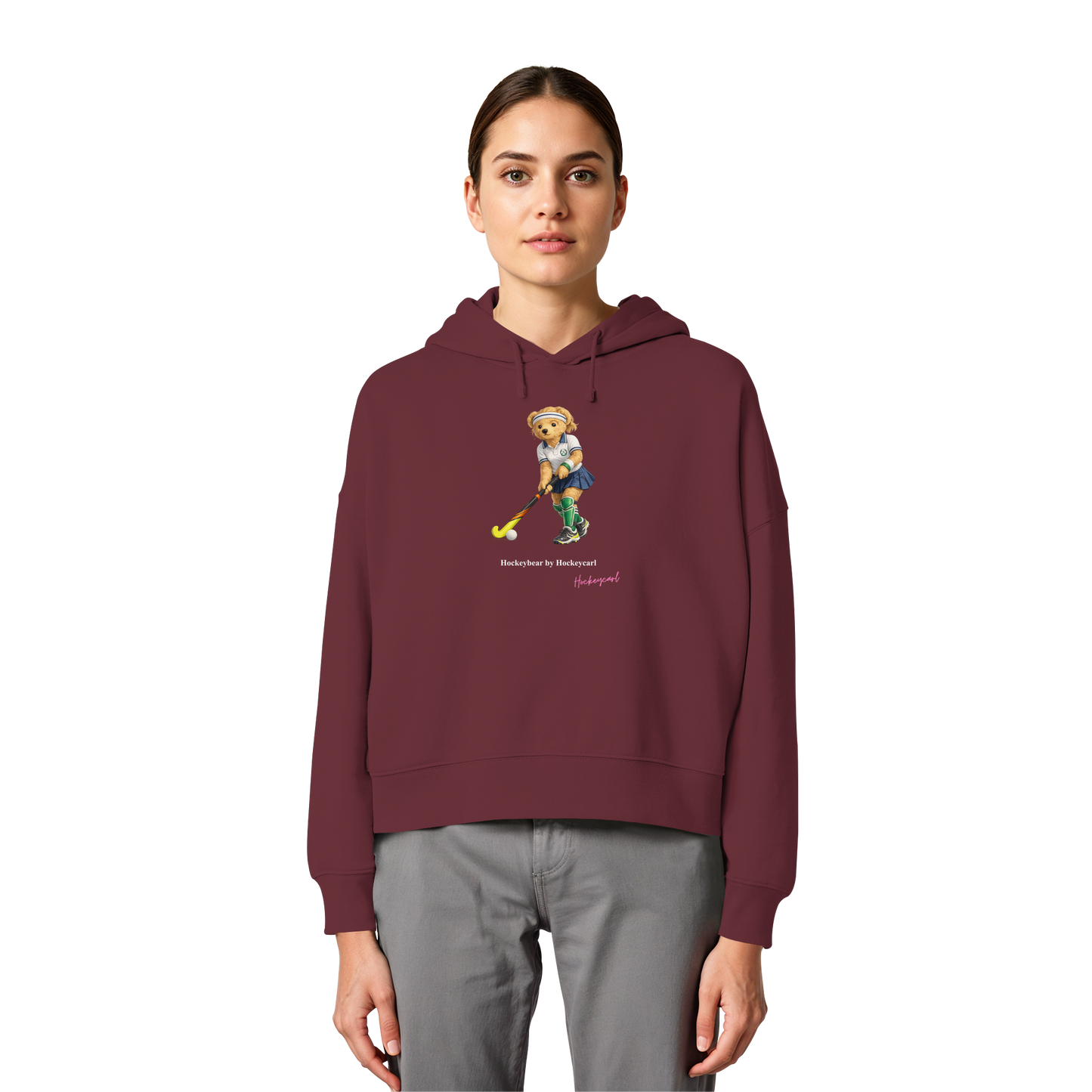 Hockeybear  - Womens Organic Boxcut Hoodie