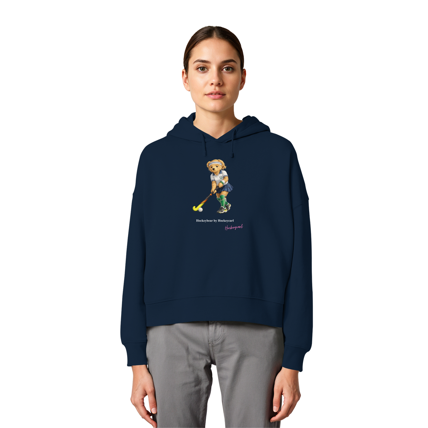 Hockeybear  - Womens Organic Boxcut Hoodie