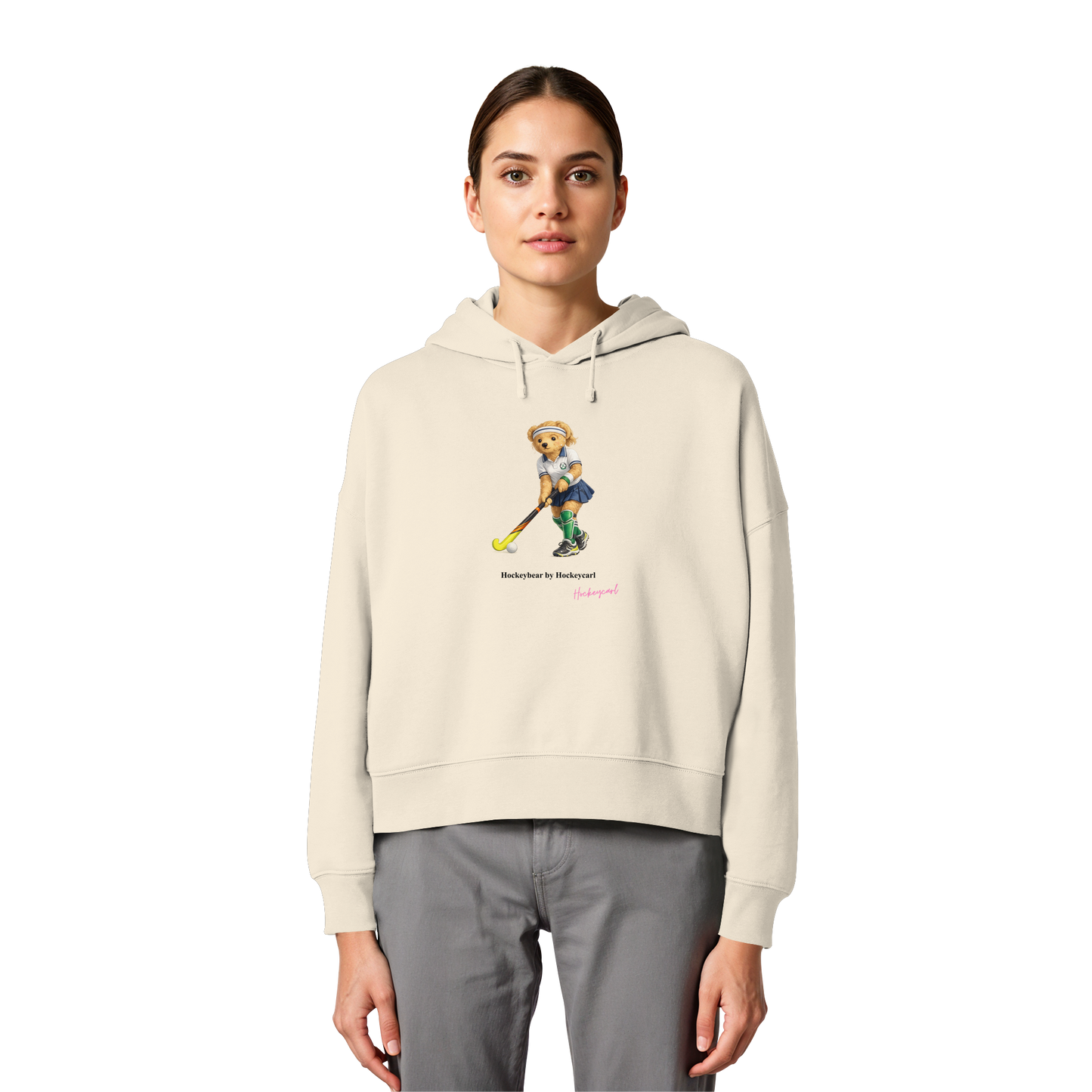 Hockeybear  - Womens Organic Boxcut Hoodie
