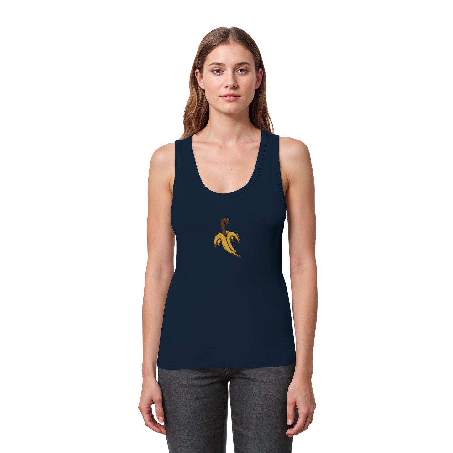 Hockey Banana  - Womens Organic Fitted Tank Top - Hockeycarl
